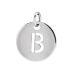 Initial Disc Charm — Initial B, 14k White Gold