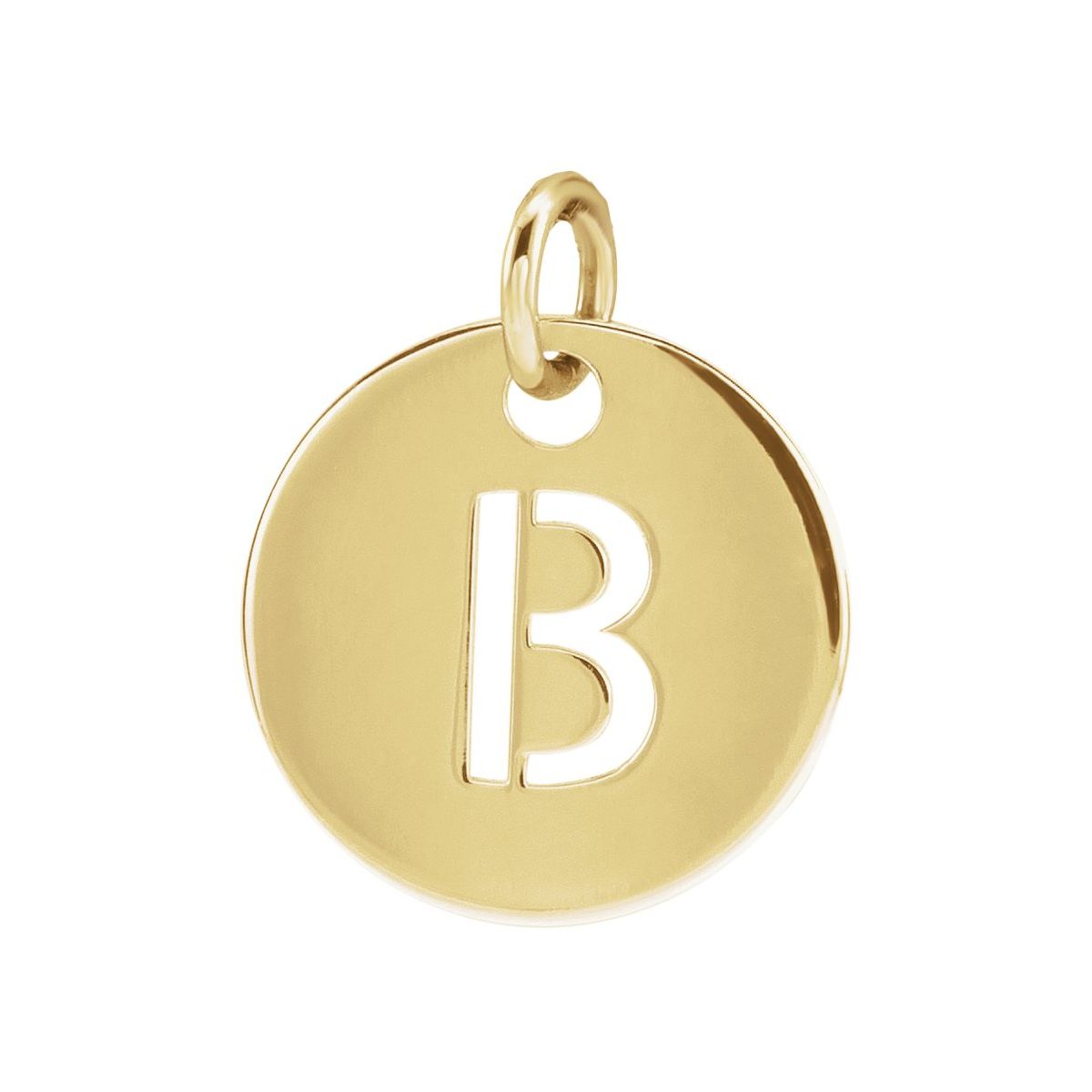 Initial Disc Charm — Initial B, 14k Yellow Gold