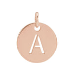 Initial Disc Charm — Initial A, 14k Rose Gold