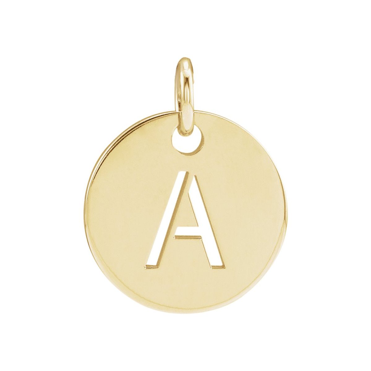 Initial Disc Charm — Initial A, 14k Yellow Gold
