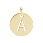 Initial Disc Charm — Initial A, 14k Yellow Gold