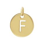 Initial Disc Charm — Initial F, 14k Yellow Gold
