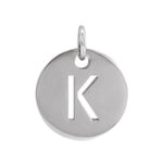 Initial Disc Charm — Initial K, 14k White Gold