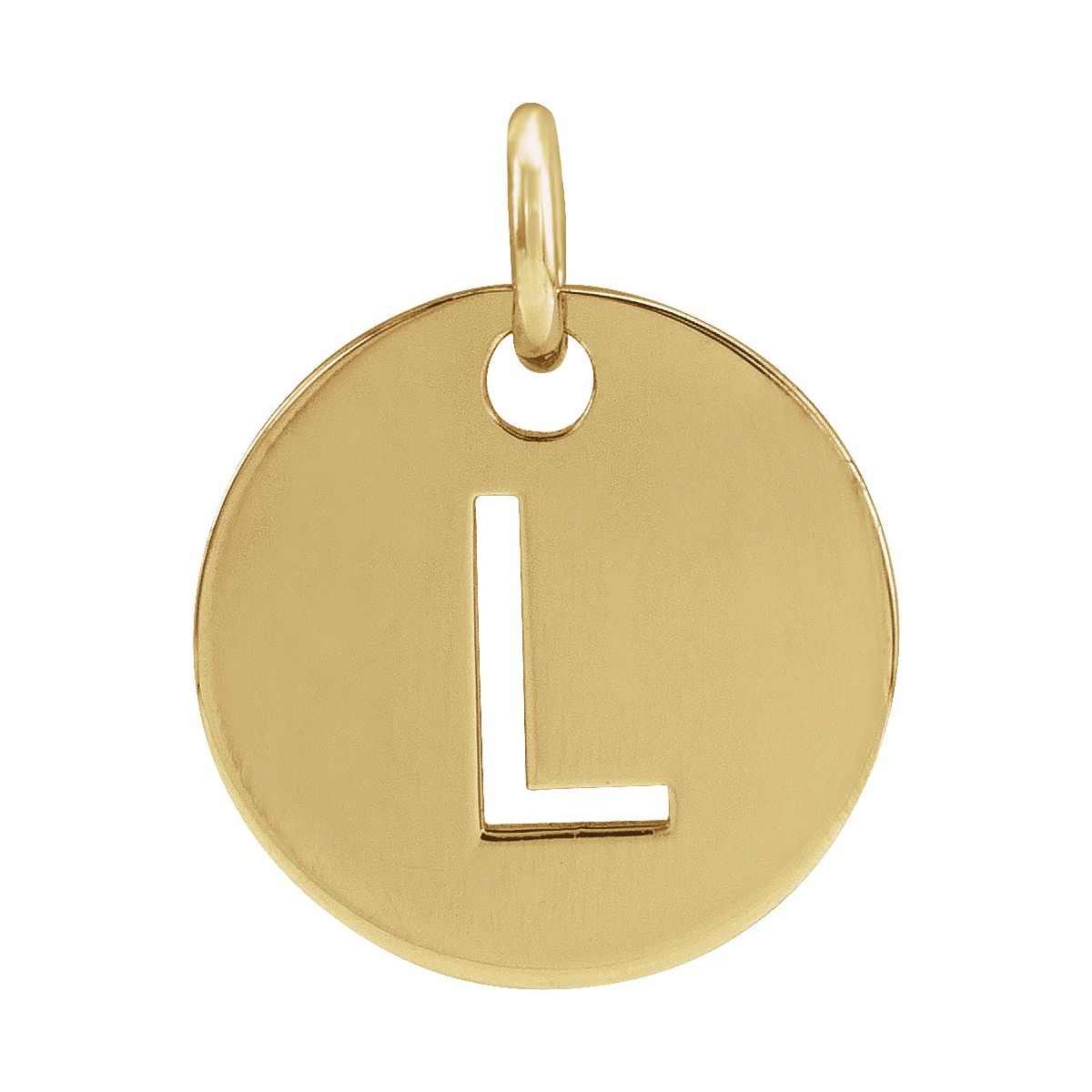 Initial Disc Charm — Initial L, 14k Yellow Gold