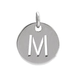 Initial Disc Charm — Initial M, 14k White Gold
