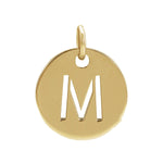 Initial Disc Charm — Initial M, 14k Yellow Gold