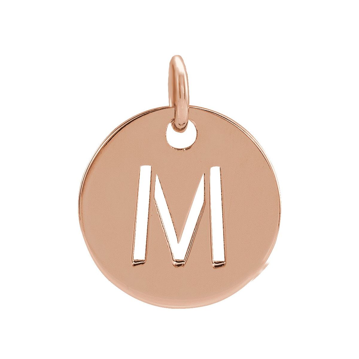 Initial Disc Charm — Initial M, 14k Rose Gold