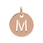 Initial Disc Charm — Initial M, 14k Rose Gold