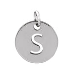 Initial Disc Charm — Initial S, 14k White Gold