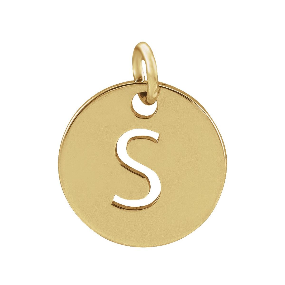 Initial Disc Charm — Initial S, 18k Yellow Gold-Plated Sterling Silver