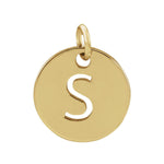 Initial Disc Charm — Initial S, 18k Yellow Gold-Plated Sterling Silver
