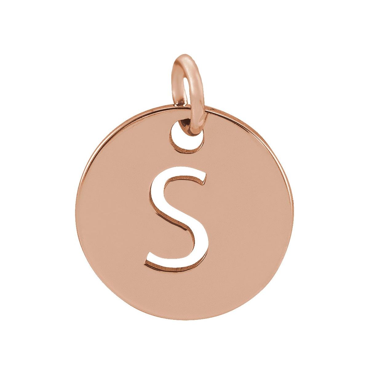 Initial Disc Charm — Initial S, 18k Rose Gold-Plated Sterling Silver