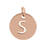 Initial Disc Charm — Initial S, 18k Rose Gold-Plated Sterling Silver