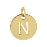 Initial Disc Charm — Initial N, 14k Yellow Gold