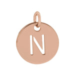 Initial Disc Charm — Initial N, 14k Rose Gold