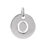 Initial Disc Charm — Initial O, 14k White Gold