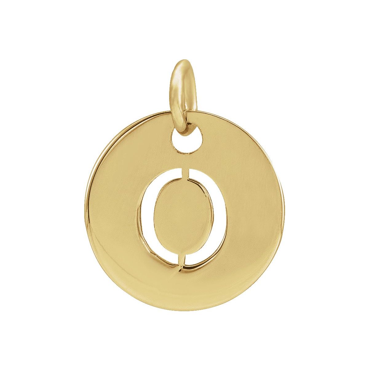 Initial Disc Charm — Initial O, 14k Yellow Gold