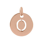 Initial Disc Charm — Initial O, 14k Rose Gold