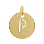 Initial Disc Charm — Initial P, 14k Yellow Gold