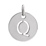 Initial Disc Charm — Initial Q, 14k White Gold
