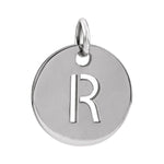 Initial Disc Charm — Initial R, 14k White Gold