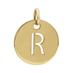 Initial Disc Charm — Initial R, 14k Yellow Gold
