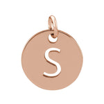 Initial Disc Charm — Initial S, 14k Rose Gold