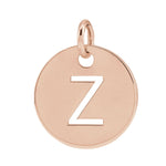 Initial Disc Charm — Initial Z, 14k Rose Gold