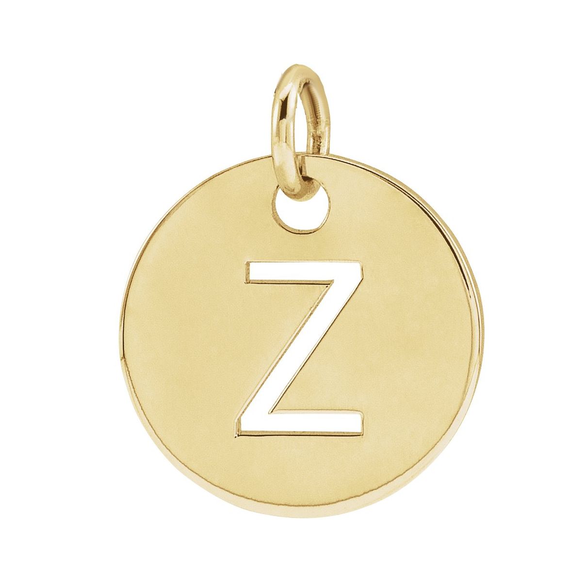 Initial Disc Charm — Initial Z, 14k Yellow Gold