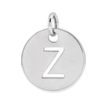 Initial Disc Charm — Initial Z, 14k White Gold