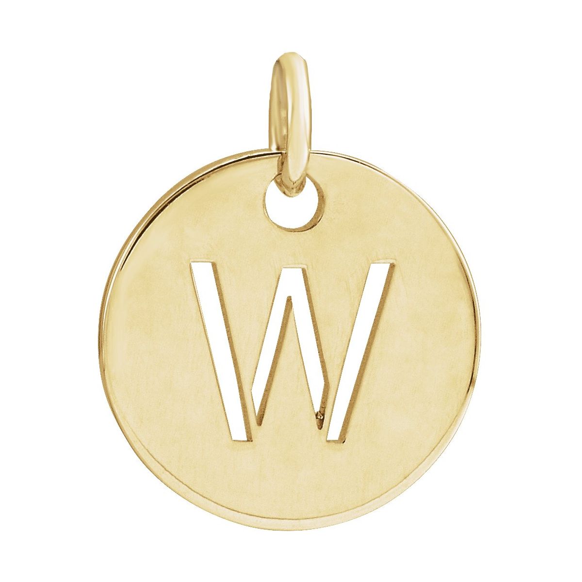Initial Disc Charm — Initial W, 14k Yellow Gold