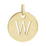 Initial Disc Charm — Initial W, 14k Yellow Gold