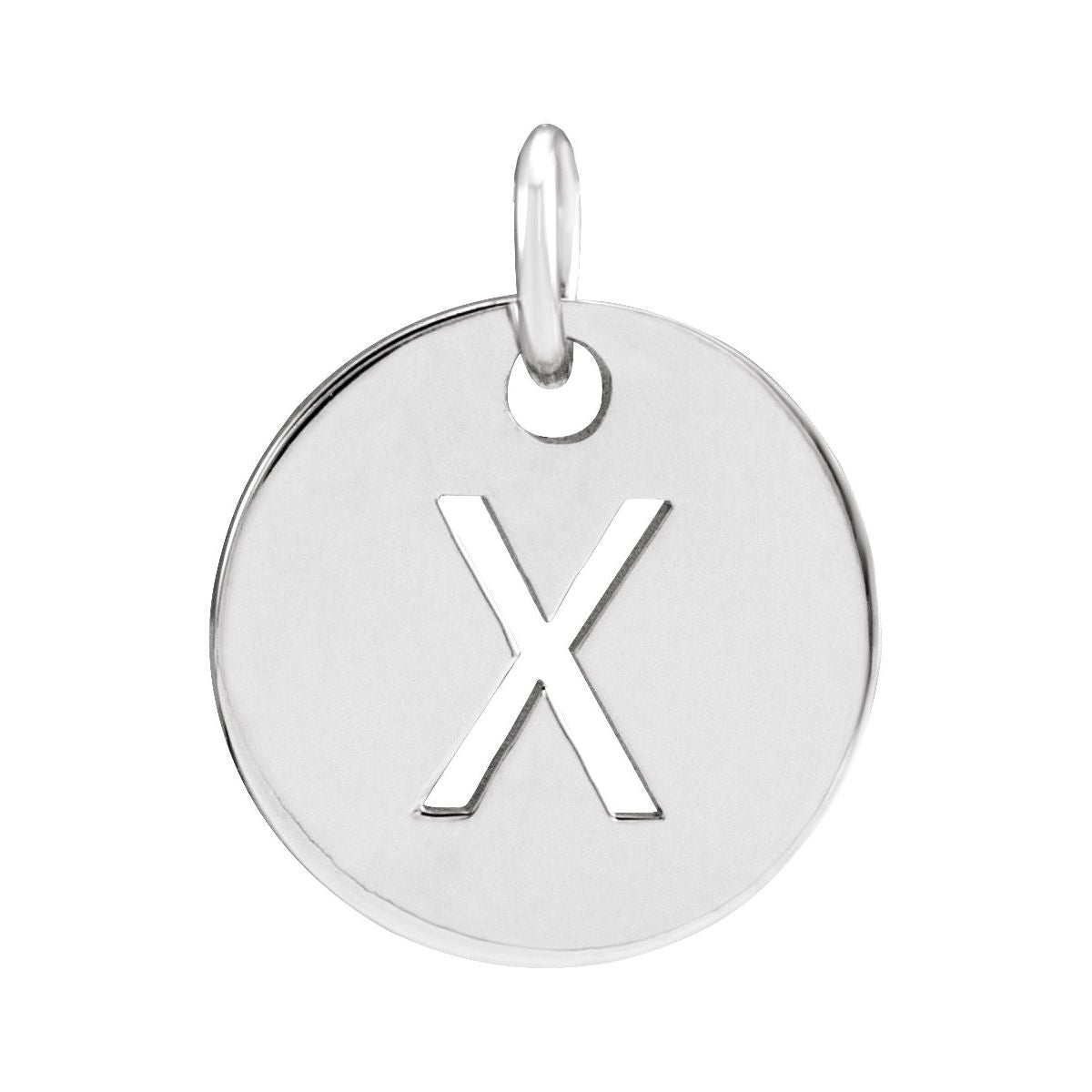 Initial Disc Charm — Initial X, 14k White Gold
