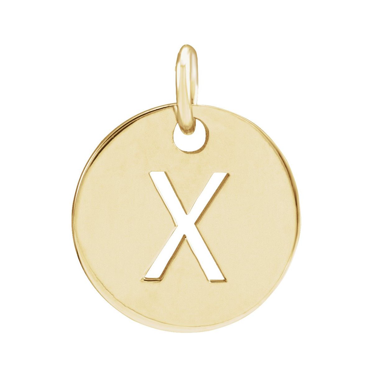 Initial Disc Charm — Initial X, 14k Yellow Gold