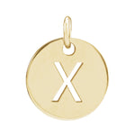 Initial Disc Charm — Initial X, 14k Yellow Gold