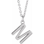 Initial Pendant Necklace — Initial M, 14k White Gold