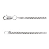 1.8 mm Rounded Box Chain in Sterling Silver
