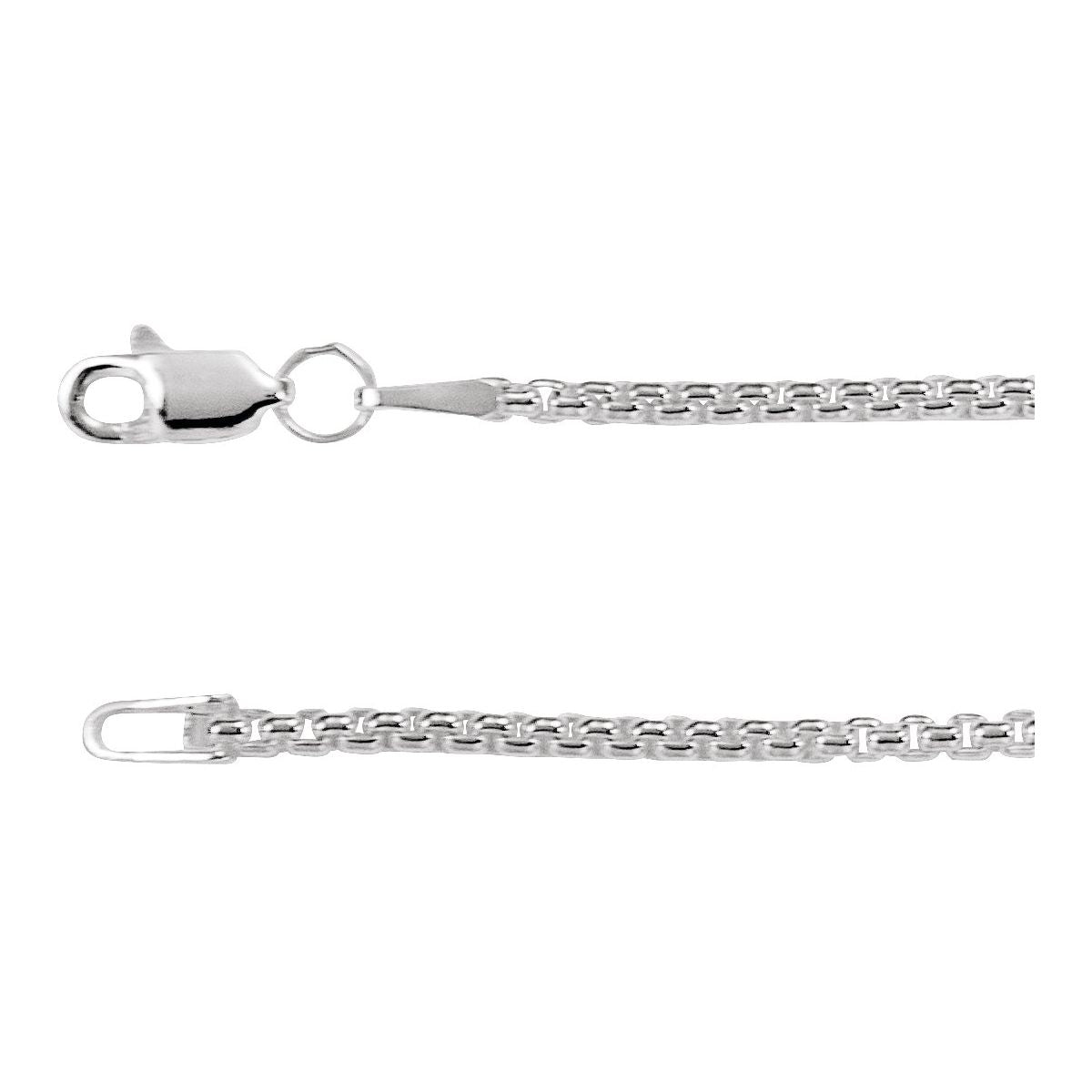 1.8 mm Rounded Box Chain in Sterling Silver