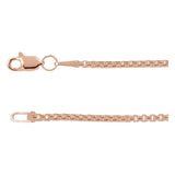 1.8 mm Rounded Box Chain in 14k Rose Gold