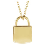 Love Lock Necklace — Lock Size 8.5 x 5.5 mm, 14k Yellow Gold
