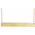 Engraved Bar Necklace — Bar Size 26 x 3.5 mm, 14k Yellow Gold