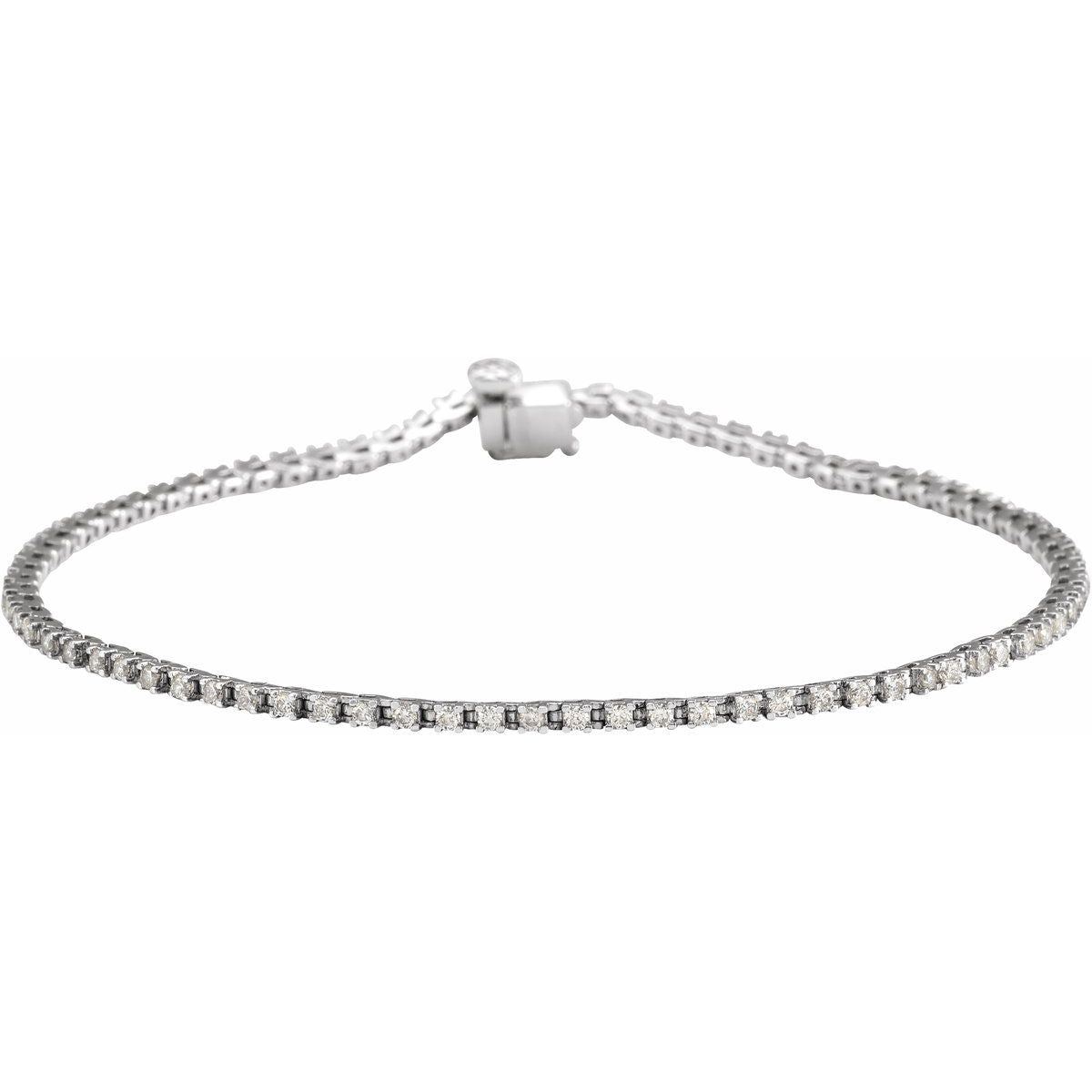Diamond Line Bracelet — 1 carat total weight, 14k White Gold