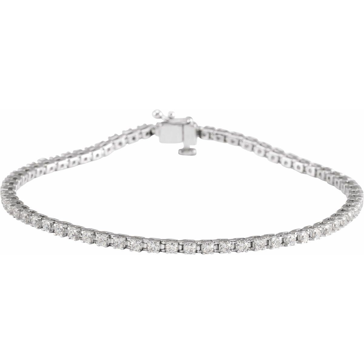 Diamond Line Bracelet — 2 carats total weight, 14k White Gold