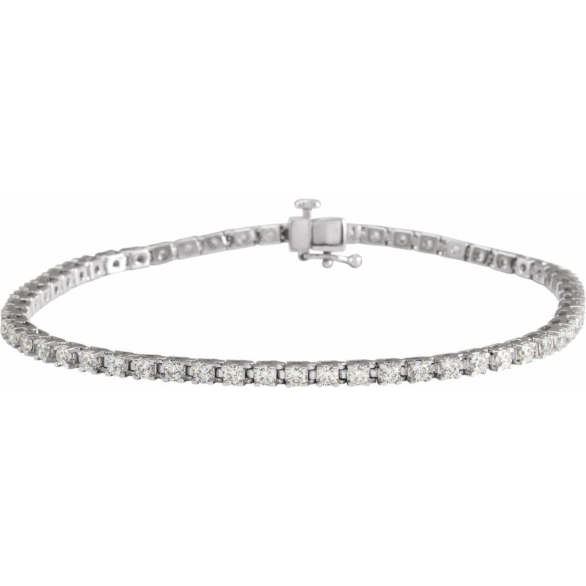 Diamond Line Bracelet — 3 carats total weight, 14k White Gold