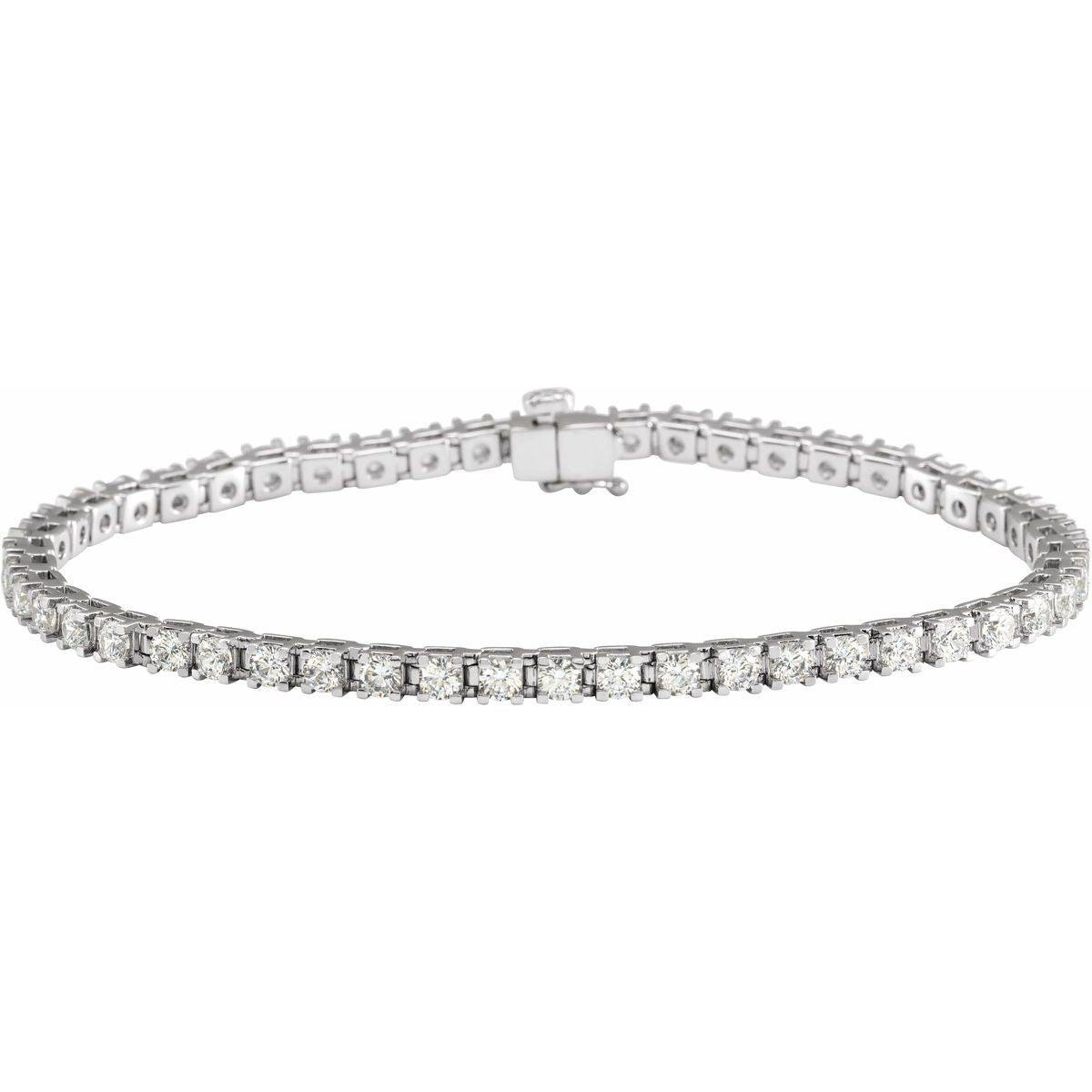 Diamond Line Bracelet — 4 carats total weight, 14k White Gold