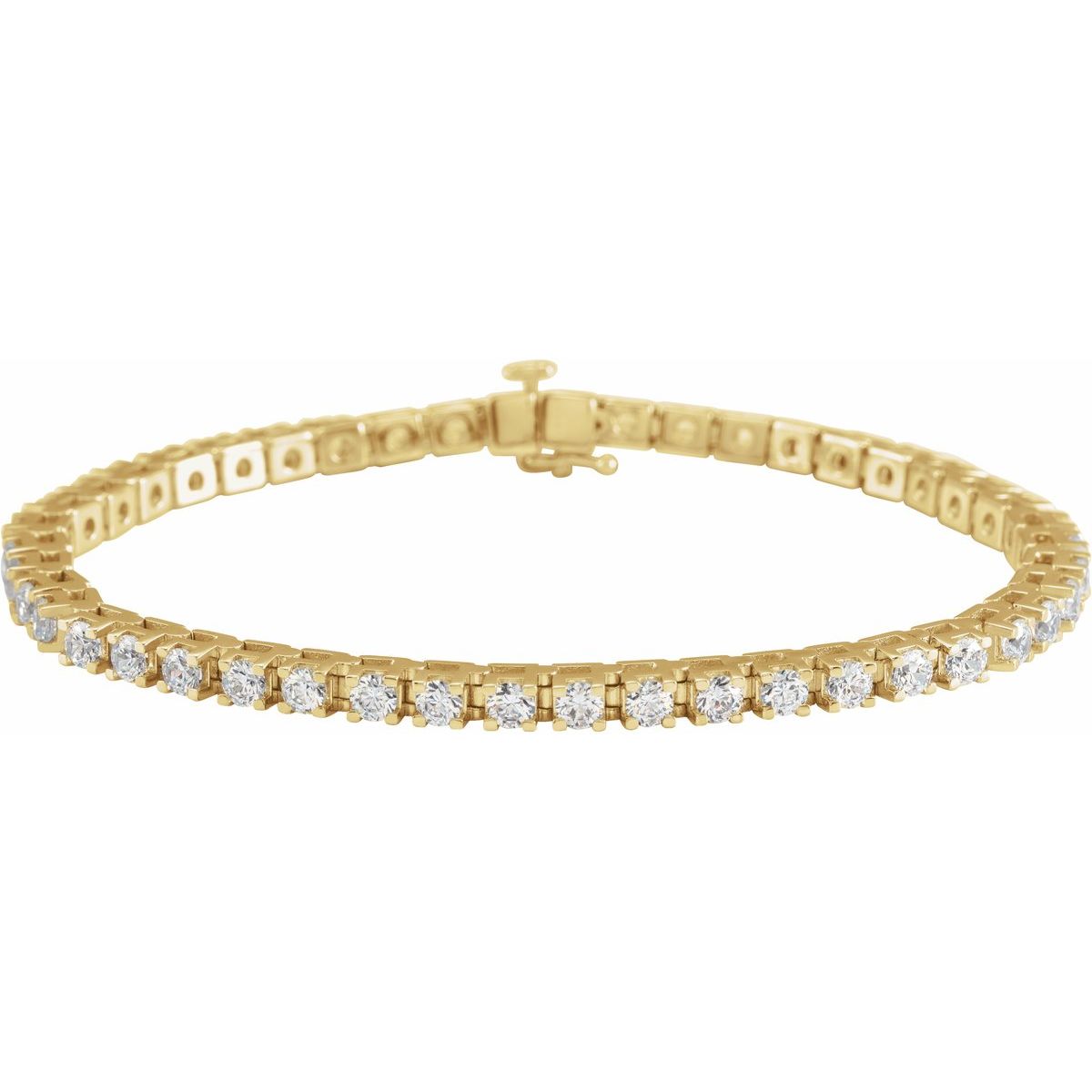 Diamond Line Bracelet — 5 carats total weight, 14k Yellow Gold