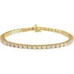 Diamond Line Bracelet — 5 carats total weight, 14k Yellow Gold