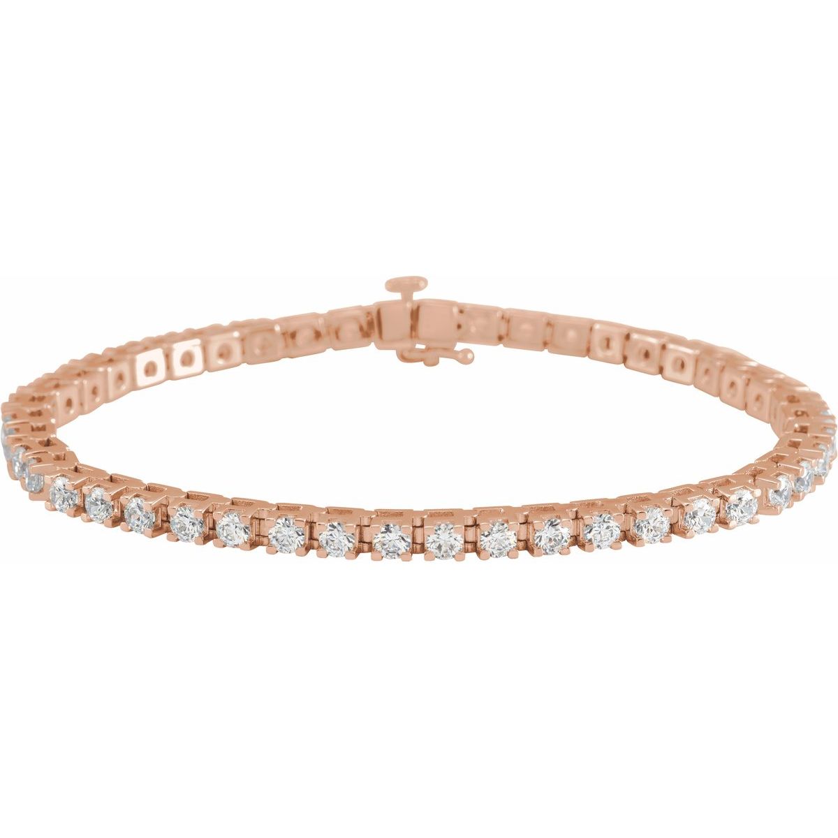 Diamond Line Bracelet — 5 carats total weight, 14k Rose Gold