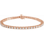 Diamond Line Bracelet — 5 carats total weight, 14k Rose Gold