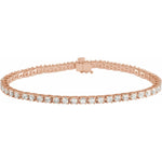 Diamond Line Bracelet — 3 carats total weight, 14k Rose Gold